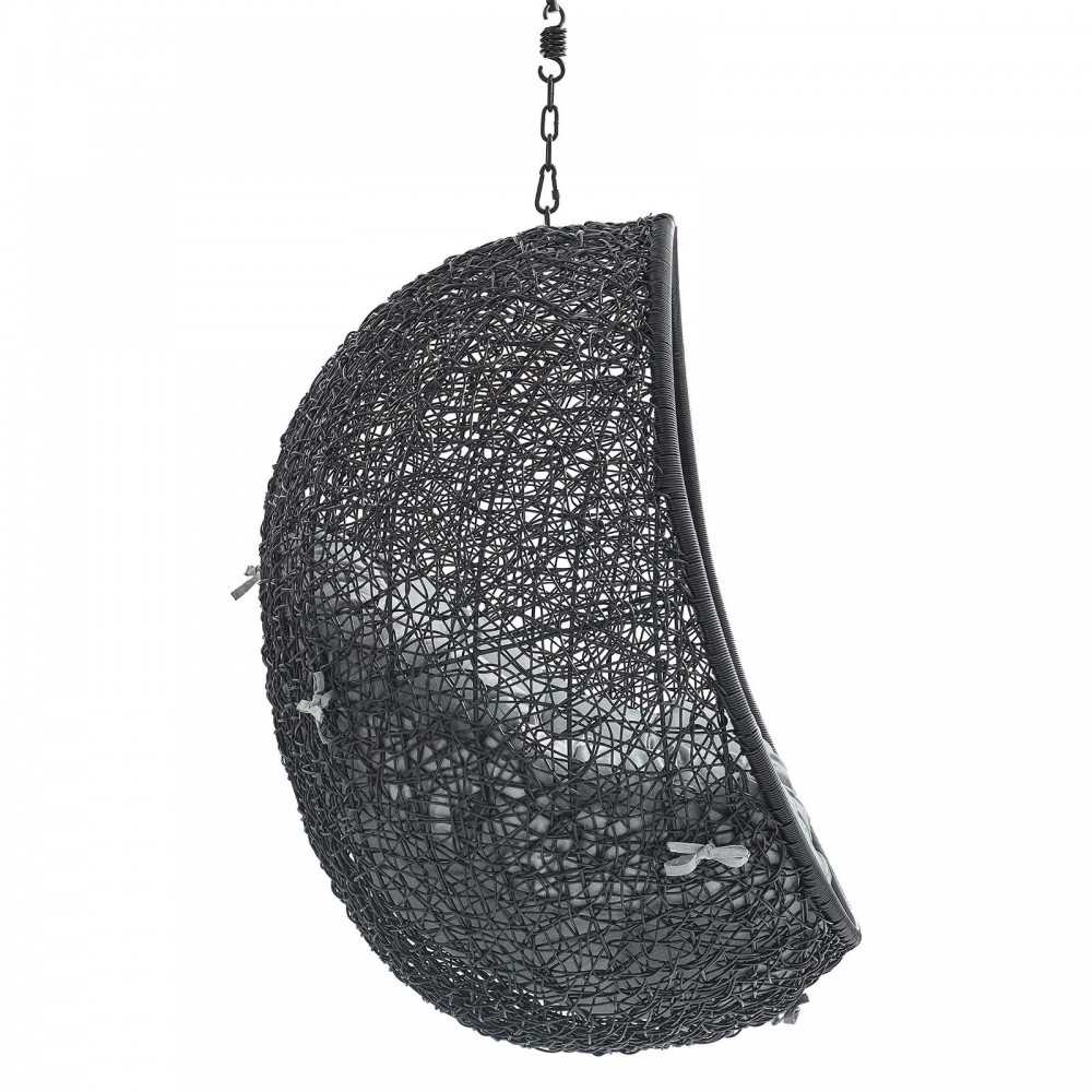 Encase Sunbrella Fabric Swing Outdoor Patio Lounge Chair Without Stand, Black Gray