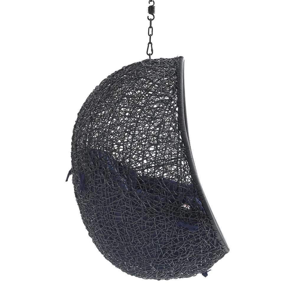 Encase Sunbrella Fabric Swing Outdoor Patio Lounge Chair Without Stand, Black Navy