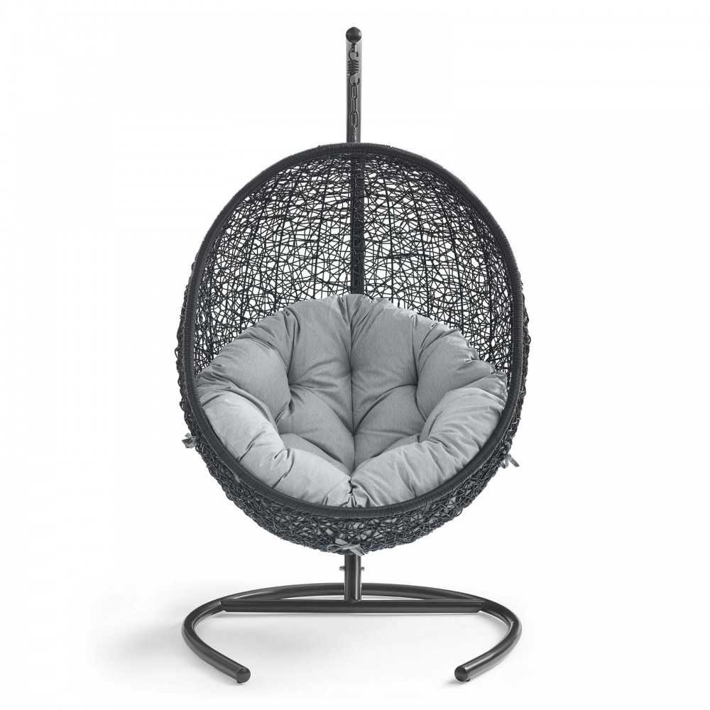 Encase Swing Outdoor Patio Lounge Chair, Gray