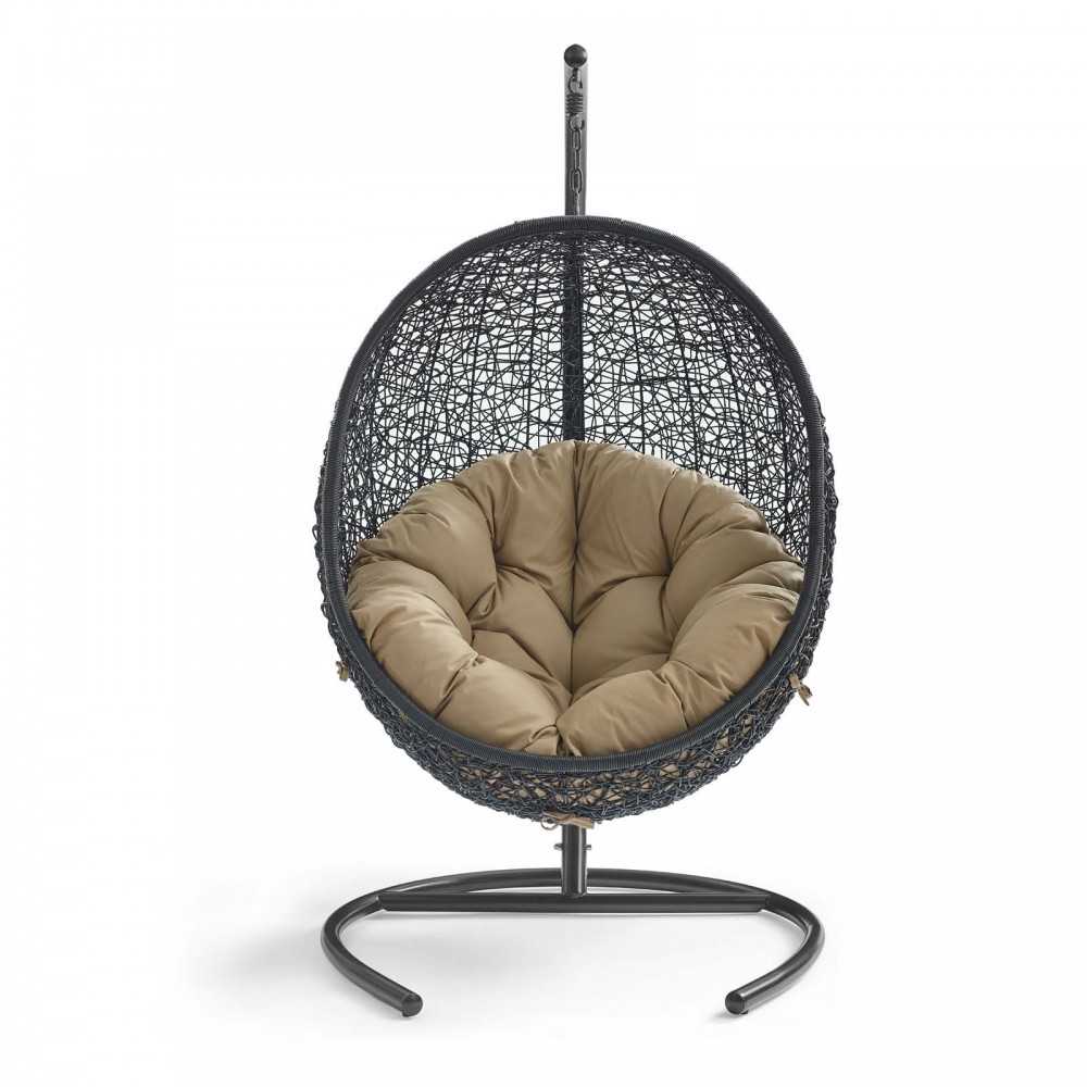 Encase Swing Outdoor Patio Lounge Chair, Mocha