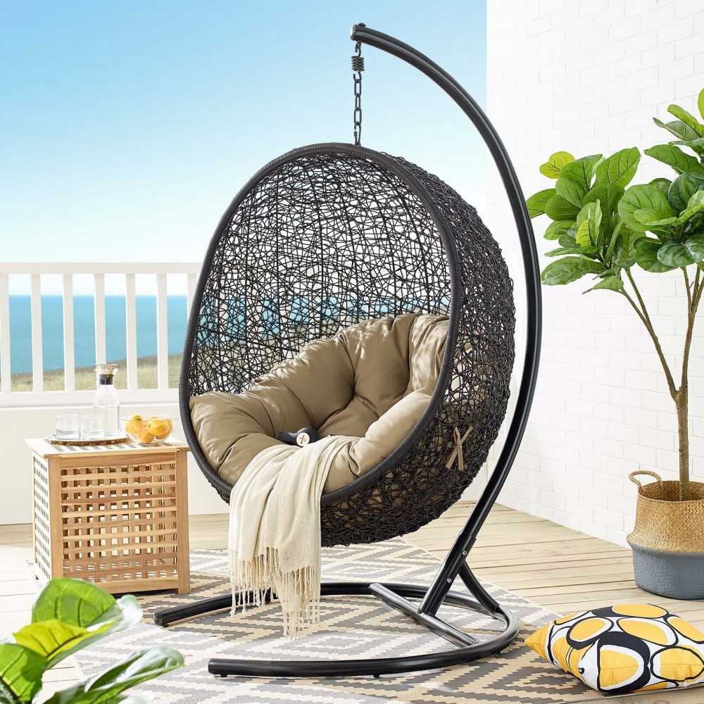 Encase Swing Outdoor Patio Lounge Chair, Mocha