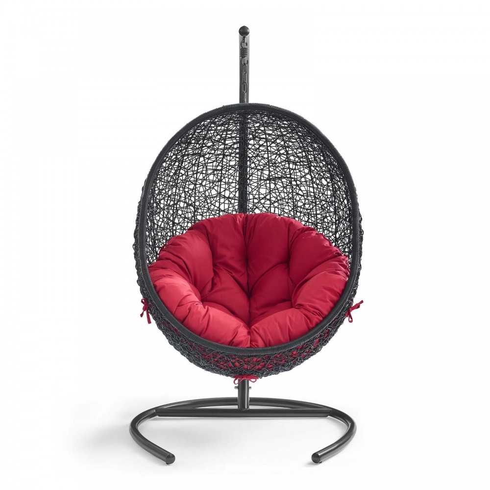 Encase Swing Outdoor Patio Lounge Chair, Red