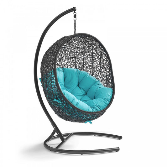 Encase Swing Outdoor Patio Lounge Chair, Turquoise