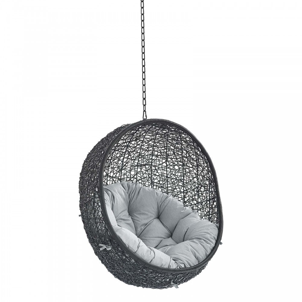 Encase Swing Outdoor Patio Lounge Chair Without Stand, Black Gray