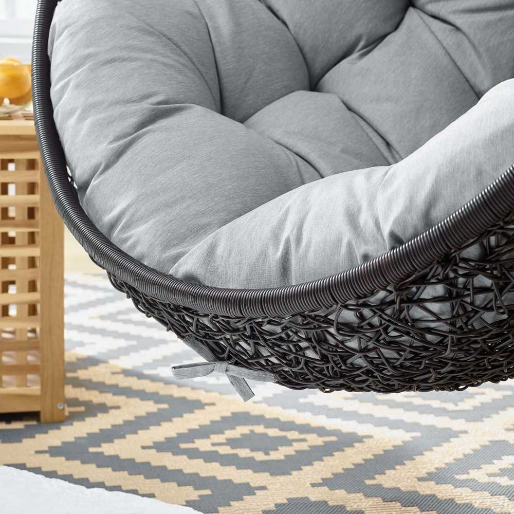 Encase Swing Outdoor Patio Lounge Chair Without Stand, Black Gray