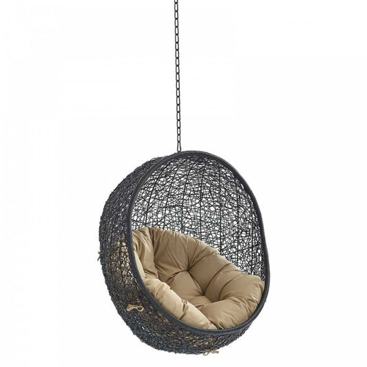 Encase Swing Outdoor Patio Lounge Chair Without Stand, Black Mocha