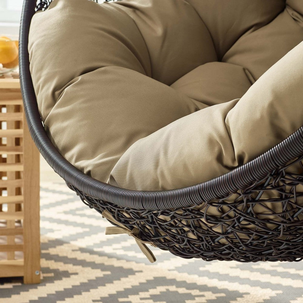Encase Swing Outdoor Patio Lounge Chair Without Stand, Black Mocha