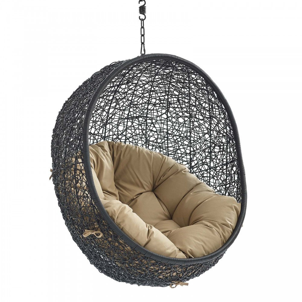 Encase Swing Outdoor Patio Lounge Chair Without Stand, Black Mocha
