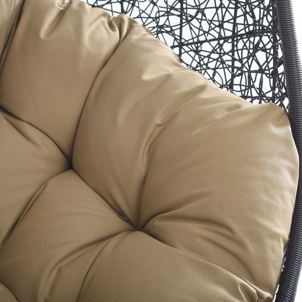 Encase Swing Outdoor Patio Lounge Chair Without Stand, Black Mocha