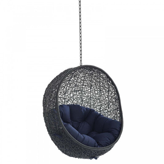Encase Swing Outdoor Patio Lounge Chair Without Stand, Black Navy
