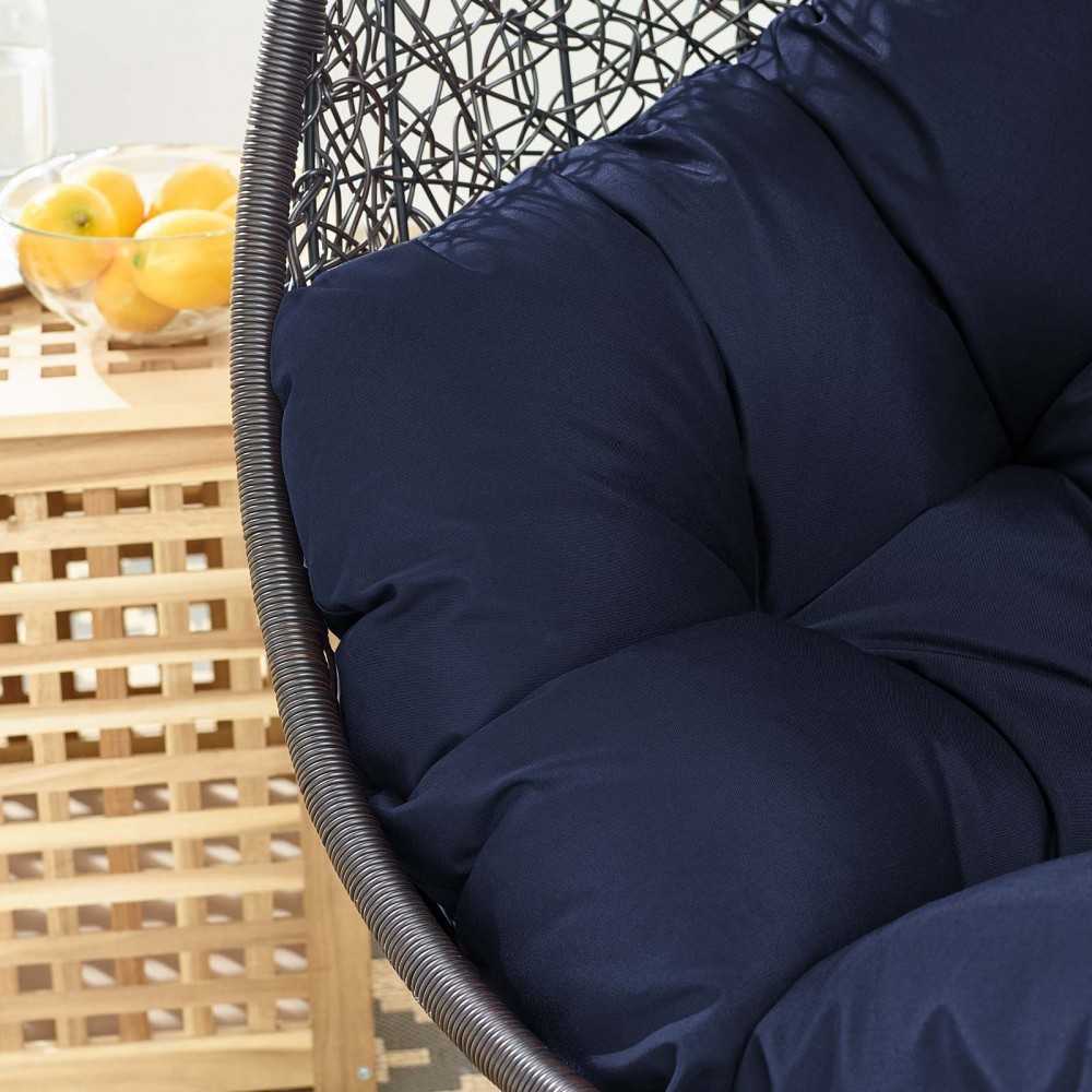 Encase Swing Outdoor Patio Lounge Chair Without Stand, Black Navy