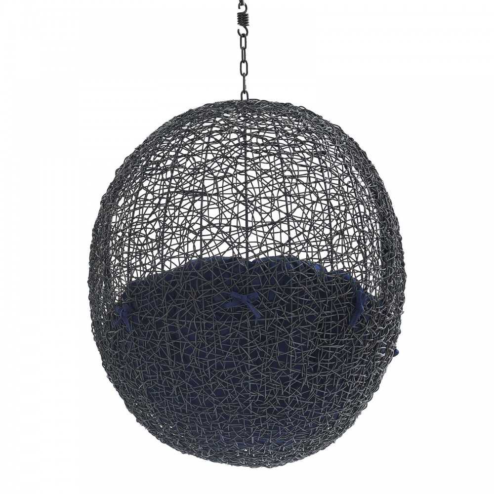 Encase Swing Outdoor Patio Lounge Chair Without Stand, Black Navy