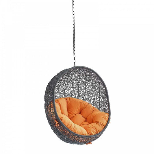 Encase Swing Outdoor Patio Lounge Chair Without Stand, Black Orange
