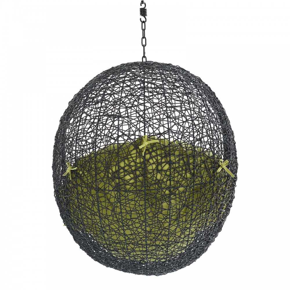 Encase Swing Outdoor Patio Lounge Chair Without Stand, Black Peridot