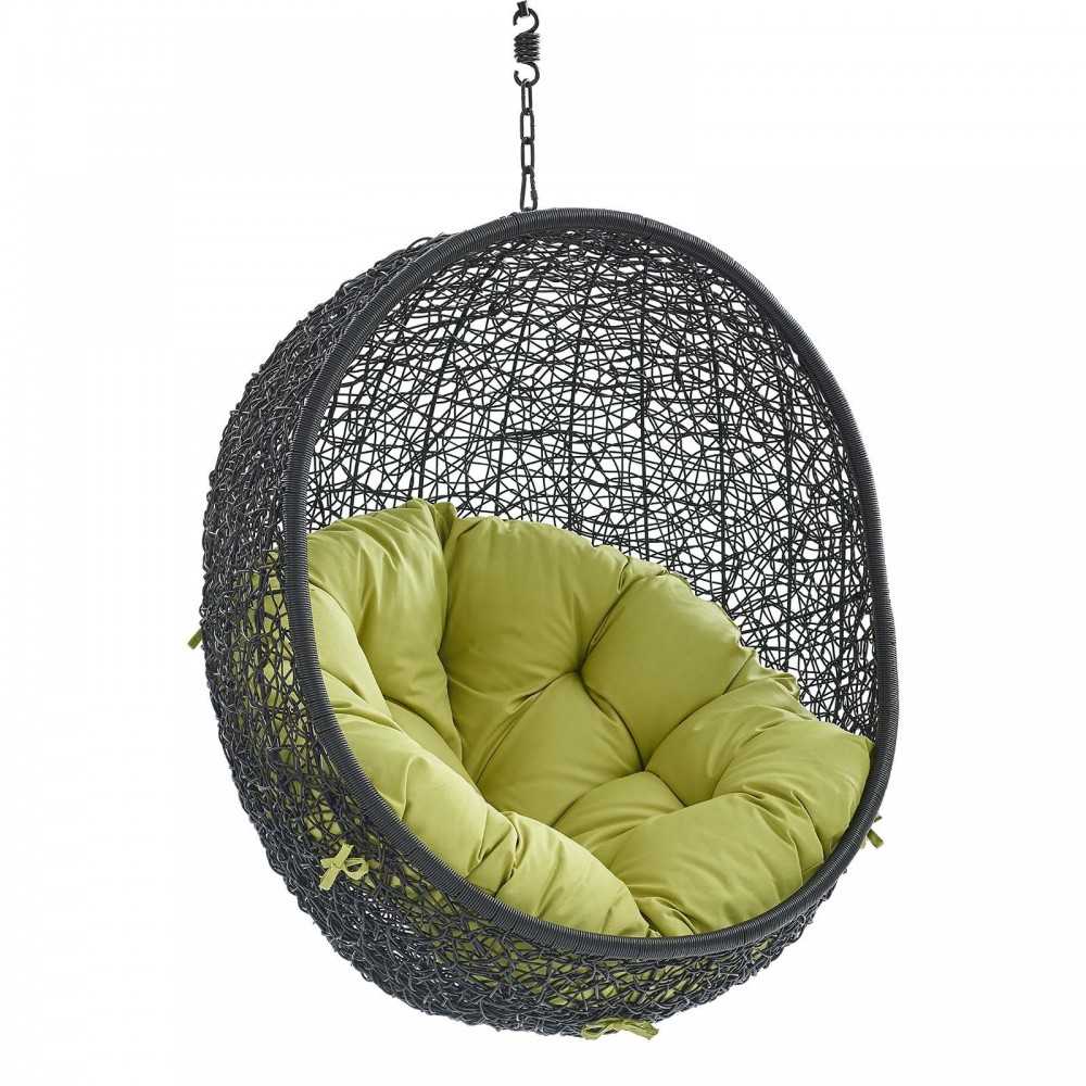 Encase Swing Outdoor Patio Lounge Chair Without Stand, Black Peridot