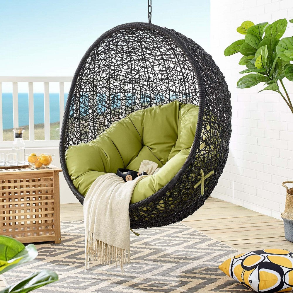 Encase Swing Outdoor Patio Lounge Chair Without Stand, Black Peridot