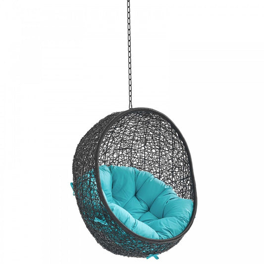 Encase Swing Outdoor Patio Lounge Chair Without Stand, Black Turquoise