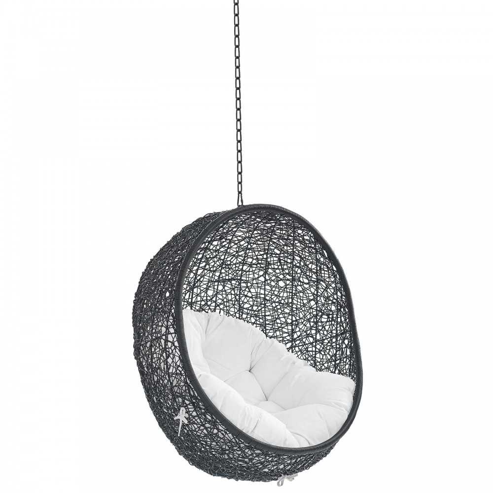 Encase Swing Outdoor Patio Lounge Chair Without Stand, Black White