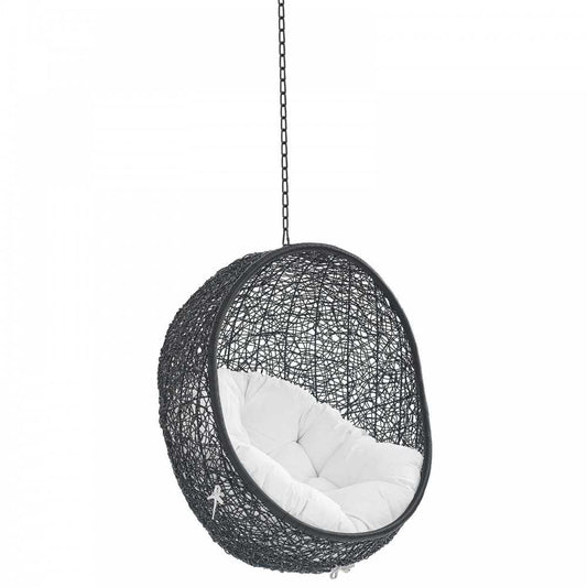 Encase Swing Outdoor Patio Lounge Chair Without Stand, Black White
