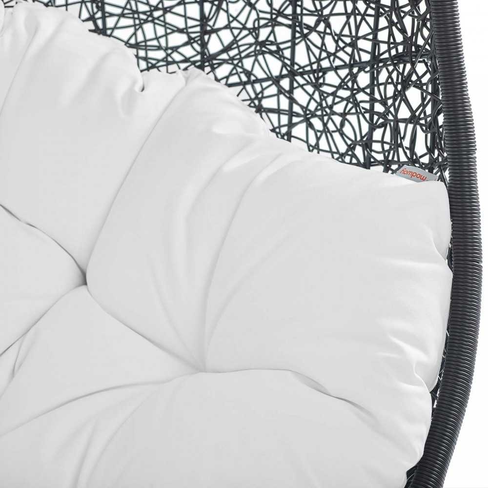 Encase Swing Outdoor Patio Lounge Chair Without Stand, Black White