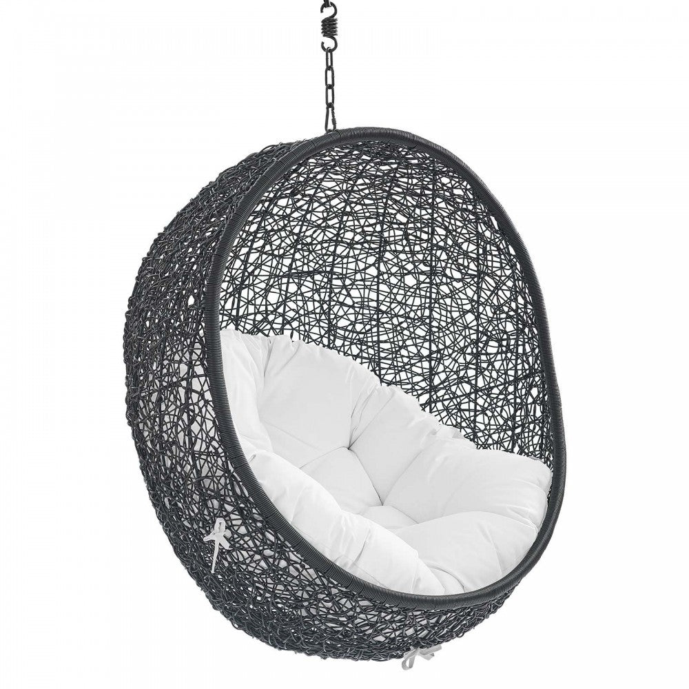 Encase Swing Outdoor Patio Lounge Chair Without Stand, Black White
