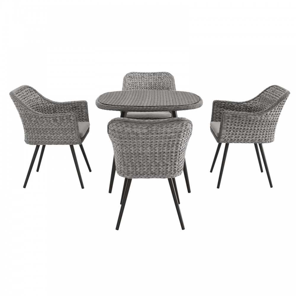 Endeavor 5 Piece Outdoor Patio Wicker Rattan Dining Set