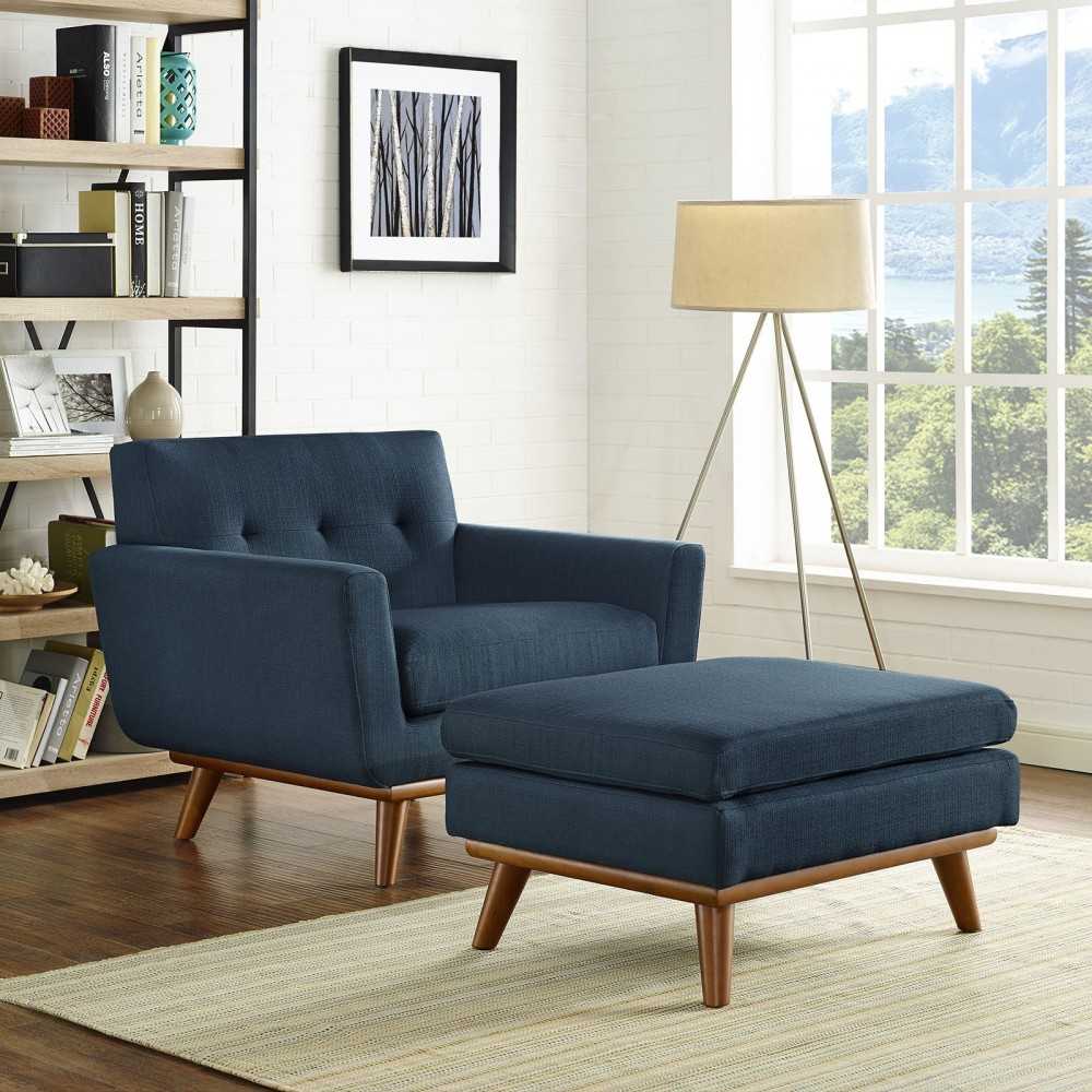 Engage 2 Piece Armchair and Ottoman, Azure
