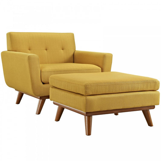 Engage 2 Piece Armchair and Ottoman, Citrus