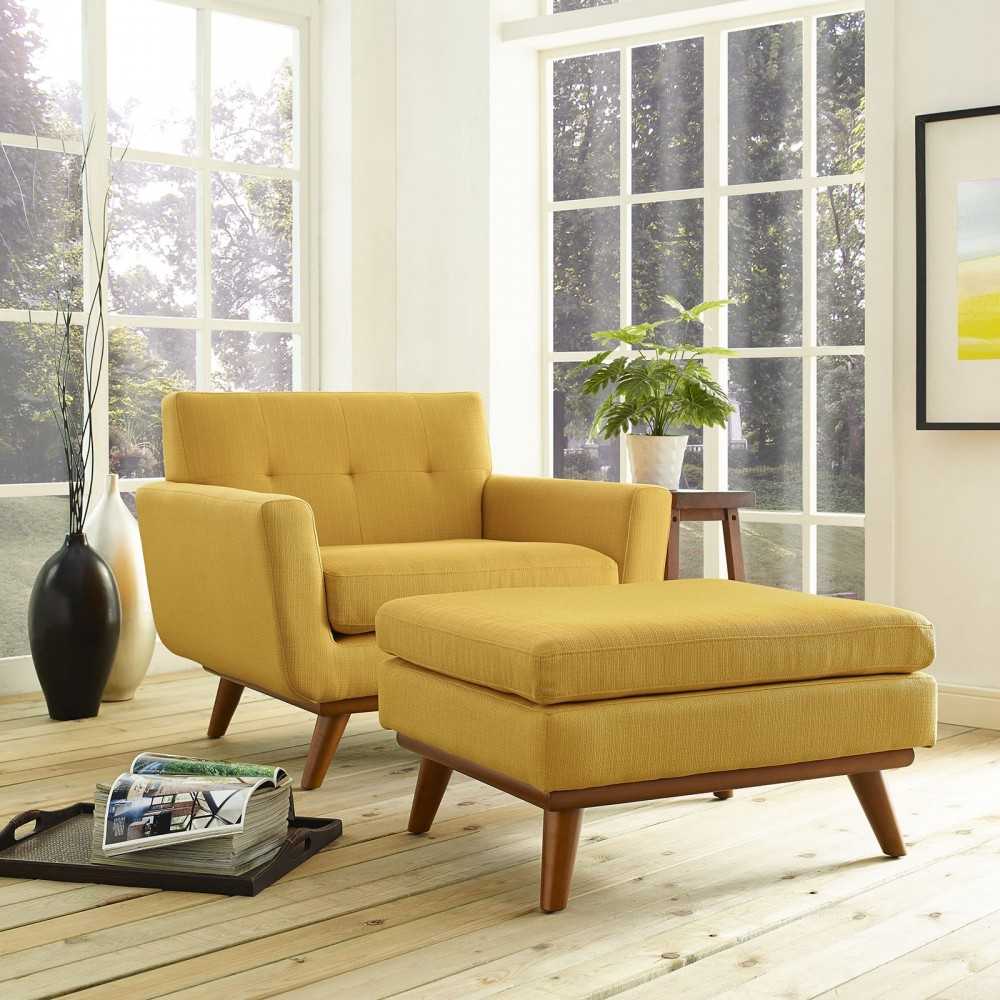 Engage 2 Piece Armchair and Ottoman, Citrus