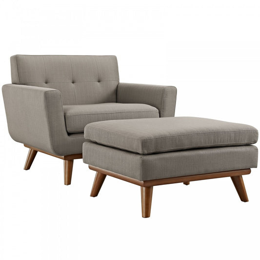 Engage 2 Piece Armchair and Ottoman, Granite