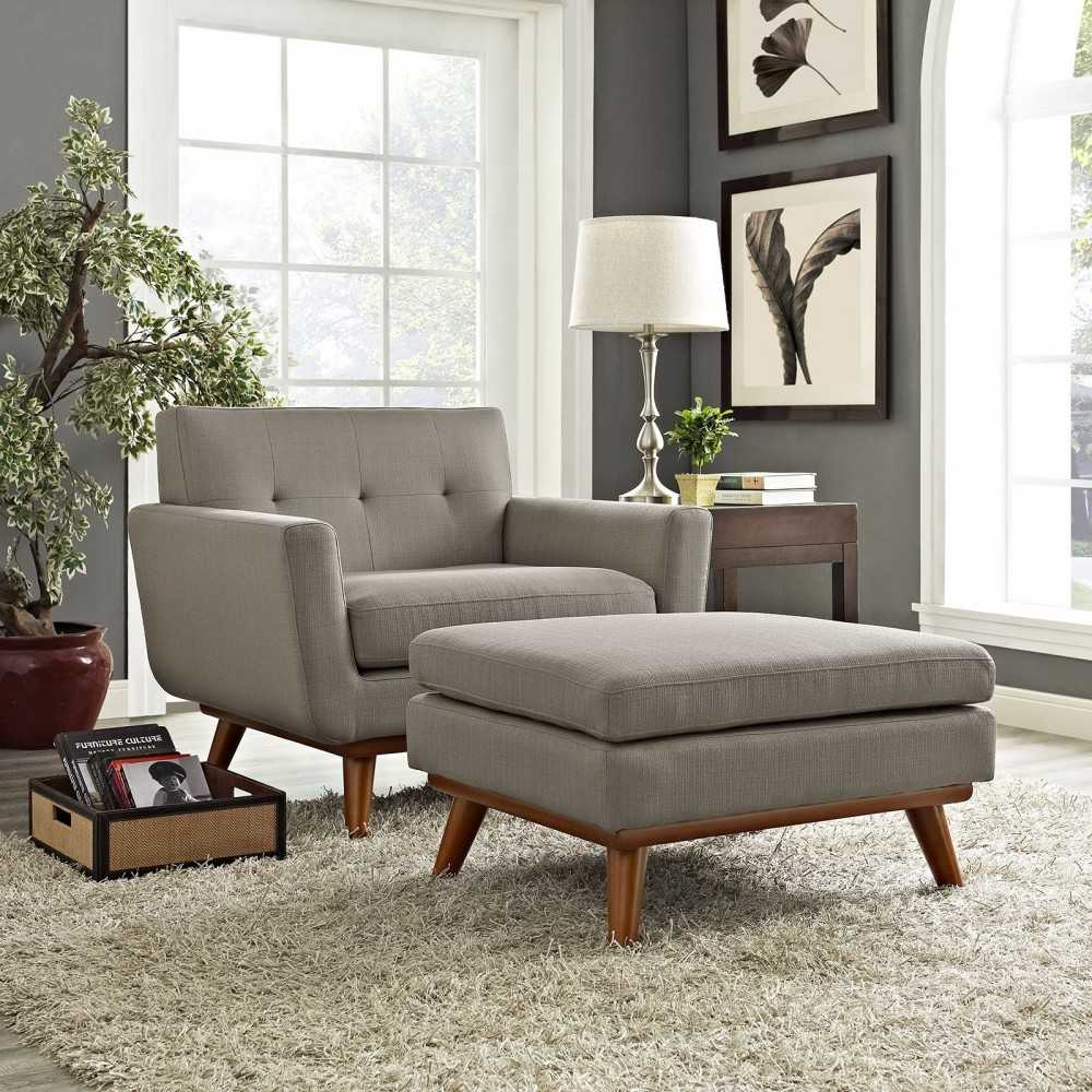Engage 2 Piece Armchair and Ottoman, Granite