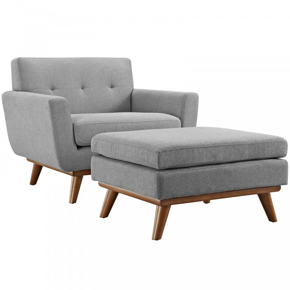 Engage 2 Piece Armchair and Ottoman, Expectation Gray