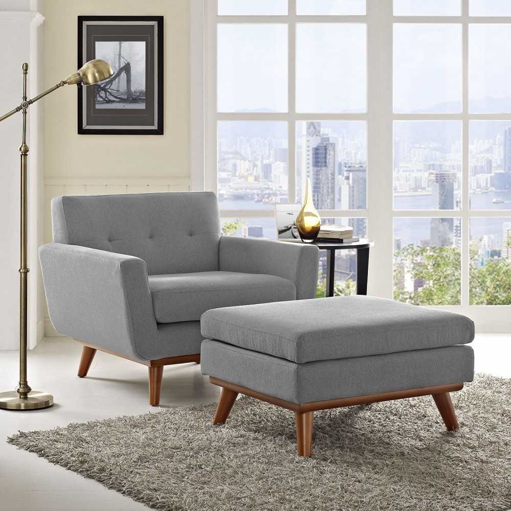 Engage 2 Piece Armchair and Ottoman, Expectation Gray