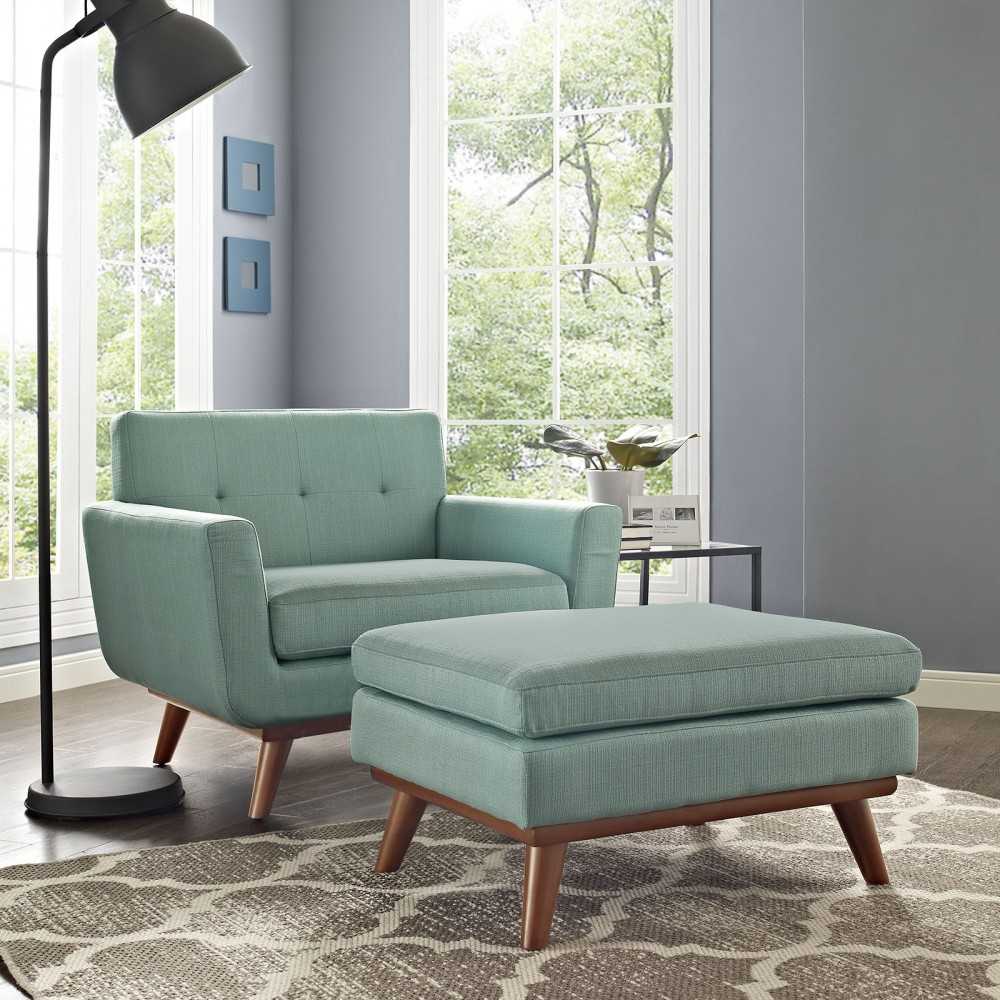 Engage 2 Piece Armchair and Ottoman, Laguna