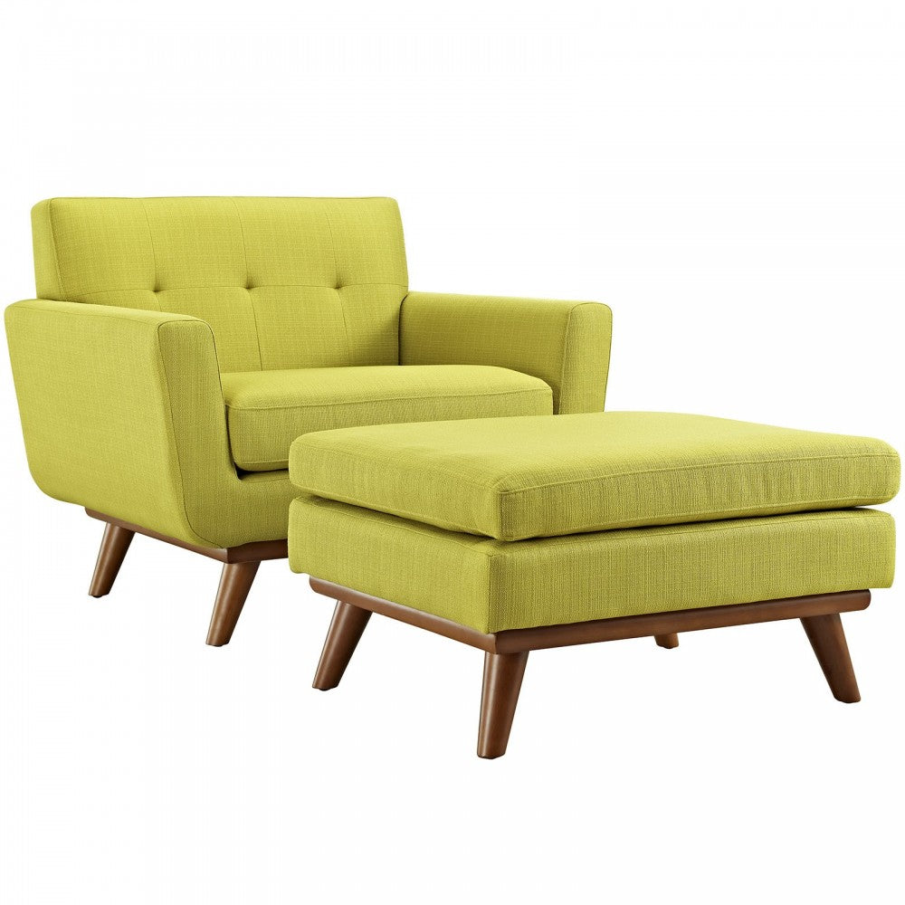 Engage 2 Piece Armchair and Ottoman, Wheatgrass