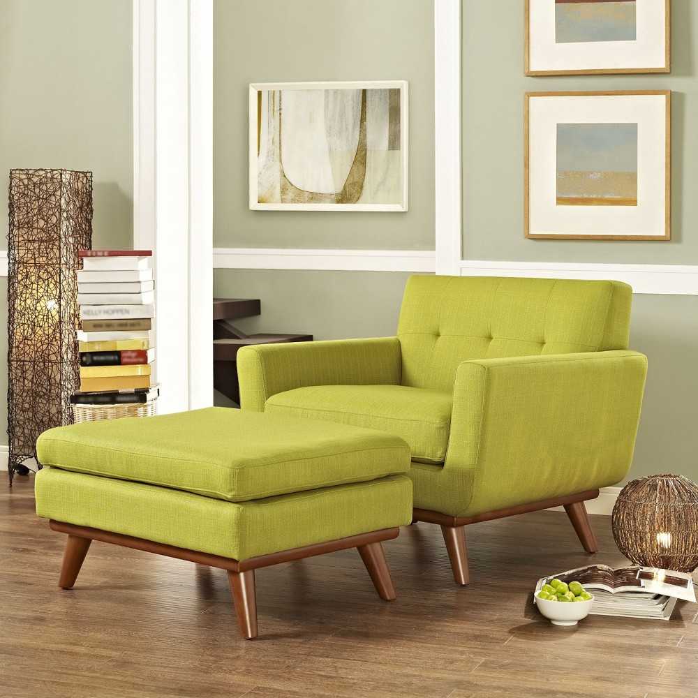 Engage 2 Piece Armchair and Ottoman, Wheatgrass