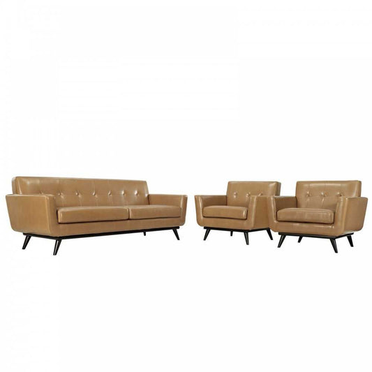 Engage 3 Piece Leather Living Room Set