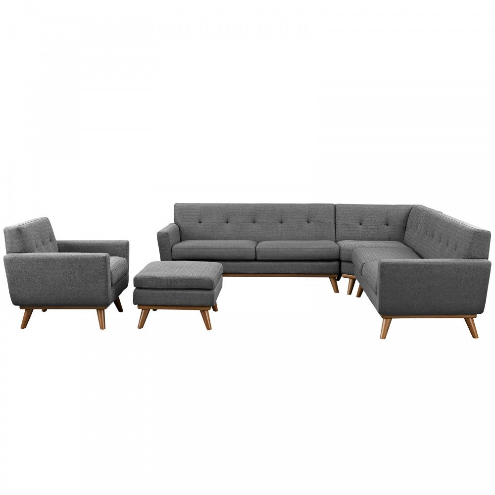 Engage 5 Piece Sectional Sofa, Gray