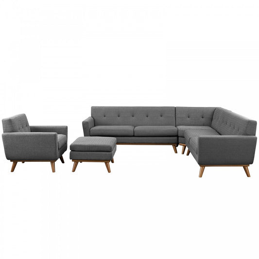 Engage 5 Piece Sectional Sofa, Gray