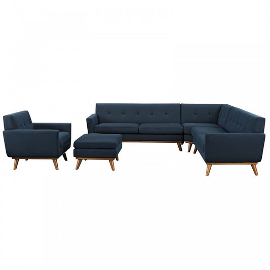 Engage 5 Piece Sectional Sofa, Azure