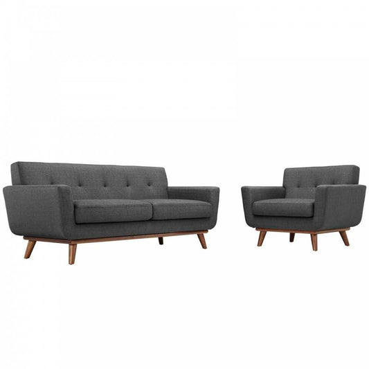 Engage Armchair and Loveseat Set of 2, Gray