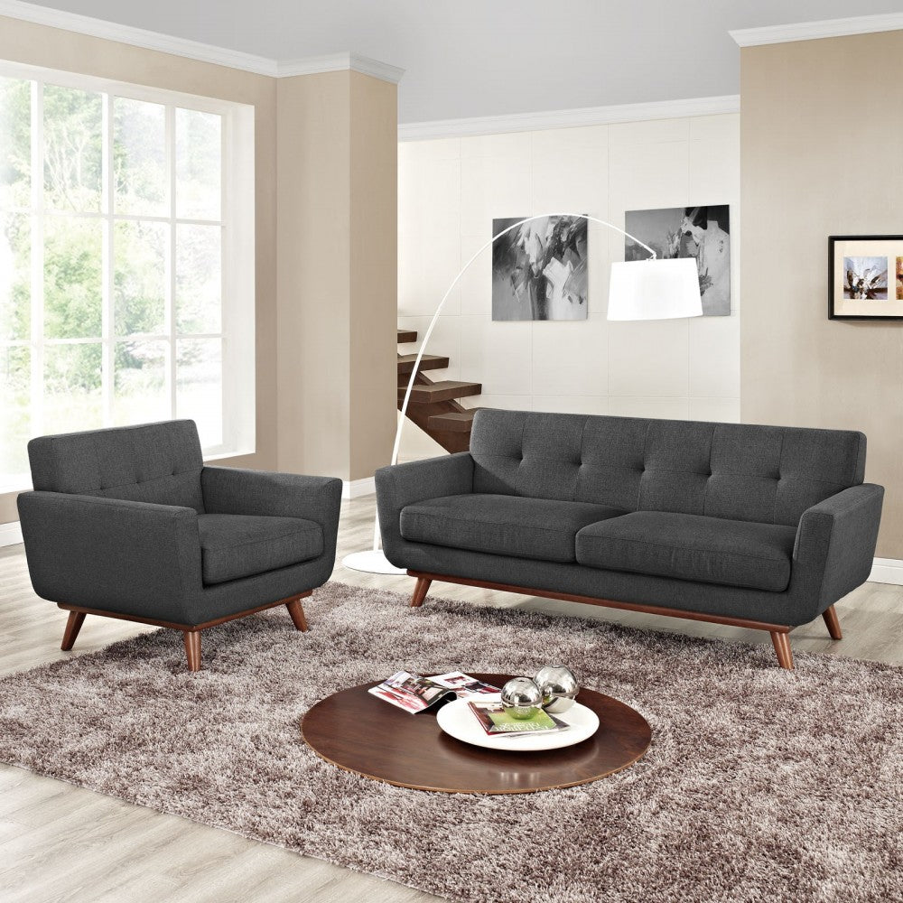 Engage Armchair and Loveseat Set of 2, Gray