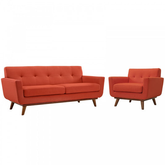 Engage Armchair and Loveseat Set of 2, Atomic Red
