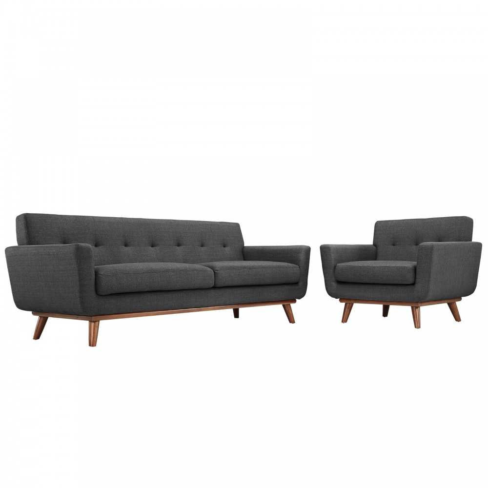 Engage Armchair and Sofa Set of 2, Gray