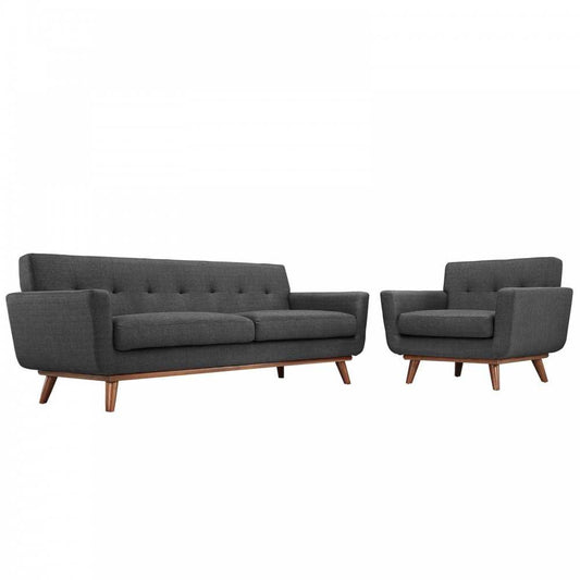 Engage Armchair and Sofa Set of 2, Gray