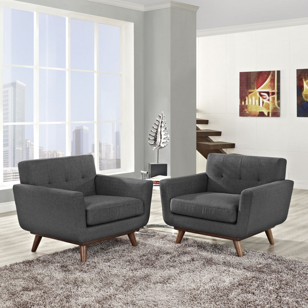 Engage Armchair Wood Set of 2, Gray
