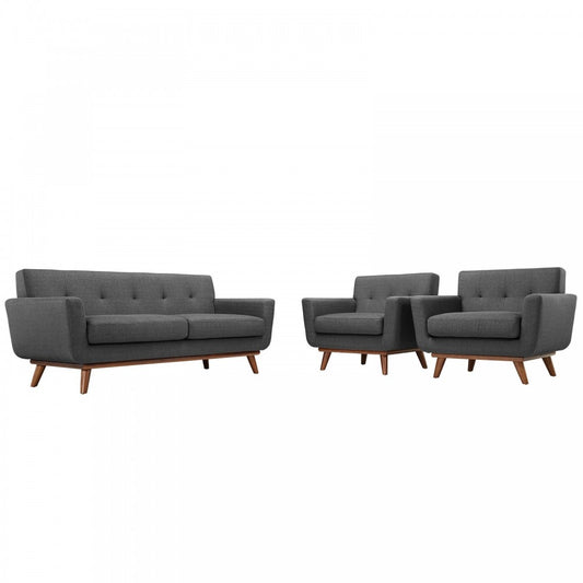 Engage Armchairs and Loveseat Set of 3, Gray