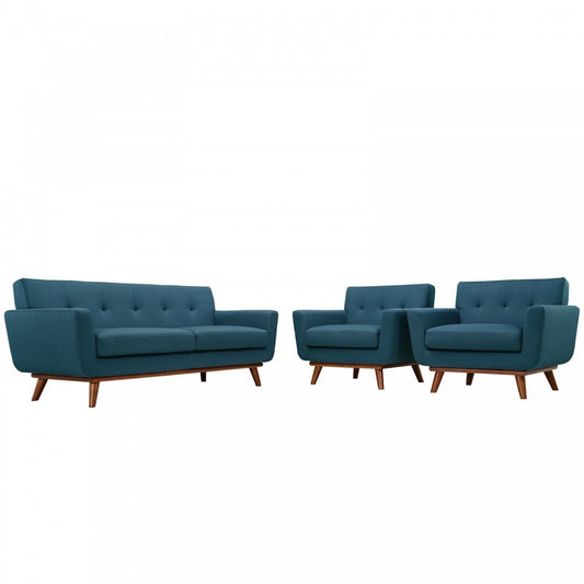 Engage Armchairs and Loveseat Set of 3, Azure