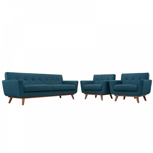 Engage Armchairs and Sofa Set of 3, Azure