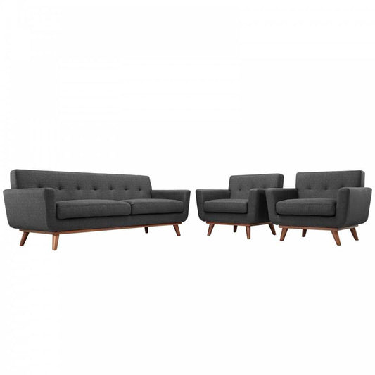 Engage Armchairs and Sofa Set of 3, Gray